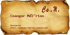 Csenger Márton névjegykártya