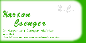 marton csenger business card